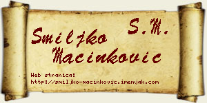 Smiljko Mačinković vizit kartica